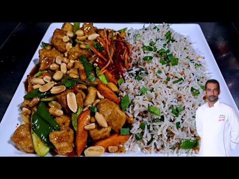 Restaurant Style Kung Pao Chicken | Garlic fried rice