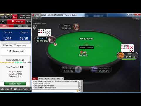 Replay "ferryman8244" Final table PokerStars MicroMillions 99 $3.30 PL Badugi $2.5K Gtd Nov 20, 2019