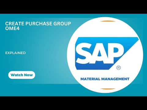 How to Create a Purchasing Group in SAP