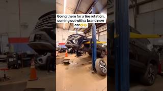 Mechanic having a bad day 😬car comes crashing down off a two-post lift in the middle of the job