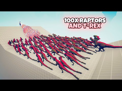 100x RAPTORS AND T-REX vs EVERY GOD | TABS Totally Accurate Battle Simulator Gameplay