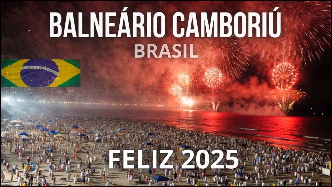Momento da virada do ano em Balneário Camboriú Feliz 2025