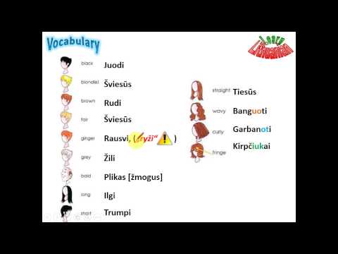 Lithuanian Vocabulary - Appearance. Face and hair