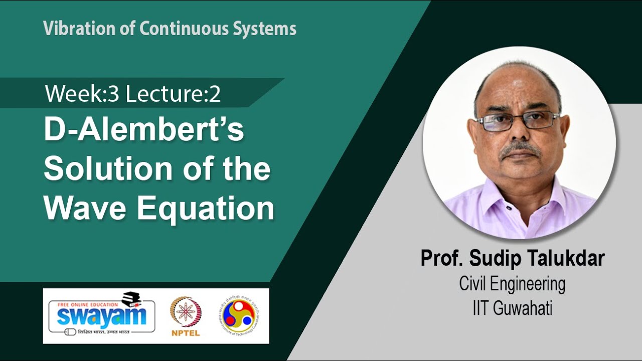 Lec 10: D-Alembert’s Solution of the Wave Equation