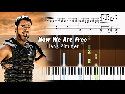 Gladiator - Now We Are Free - Piano Tutorial + SHEETS