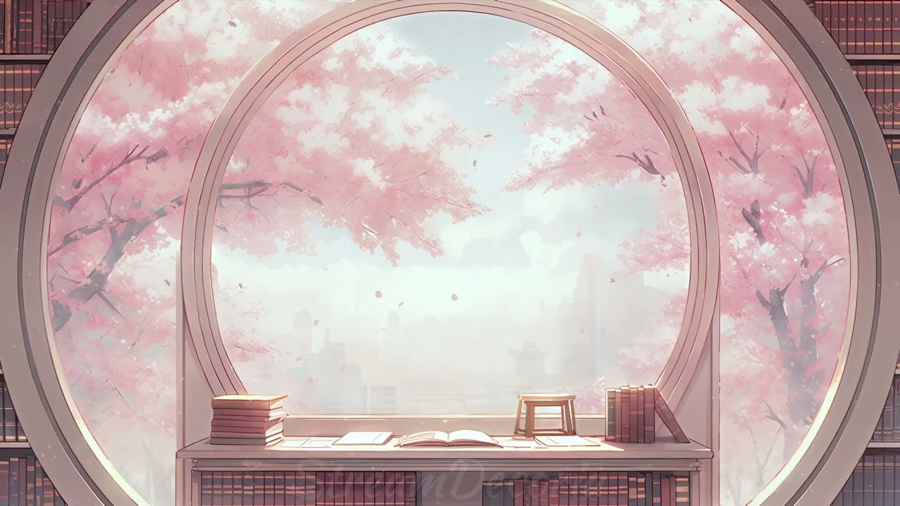 Pink Vtuber Background | Animated Stream Background | Anime Live Wallpaper | Sakura Study Room