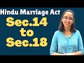 Hindu Marriage Act || Sec 14 to Sec 18 || Xpert Law School