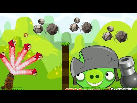Angry Birds Collection Hacked 2 - OVERDRIVE SHOOTING STONE AND BIRDS TO HUGE BOSSES PIGGIES!