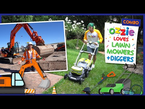 Learn About Lawn Mowers & Diggers For Children | Educational Video Like Blippi
