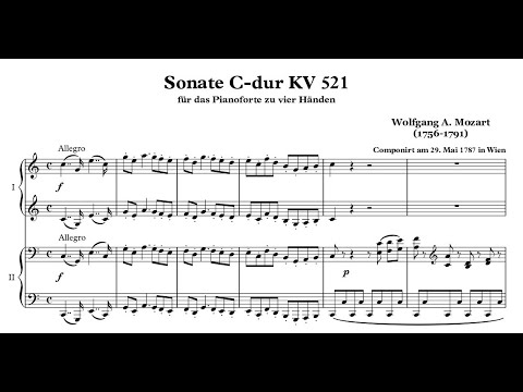 W. A. Mozart - Piano Sonata, 4 hands in C major, KV 521 (Haebler & Hoffmann)