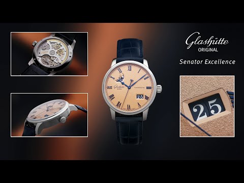 The Senator Excellence Panorama Date Moon Phase with frosted copper coloured dial
