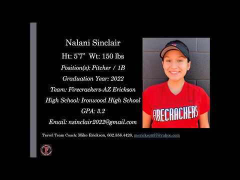 Nalani Sinclair Softball Skills Video - 2022 Pitcher 1B
