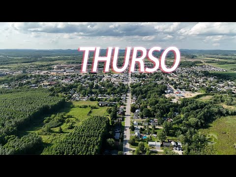 Flying over Thurso 4K  ，Québec Canada