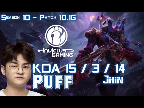 IG Puff JHIN vs APHELIOS ADC - Patch 10.16 KR Ranked