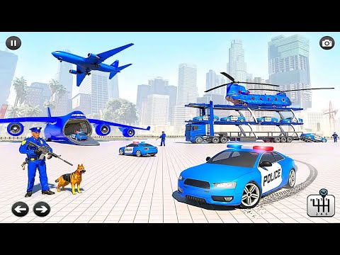 US Police Car Transport Truck Airplane: Car Truck Cargo Ship Airplane Game - Android iOS Gameplay
