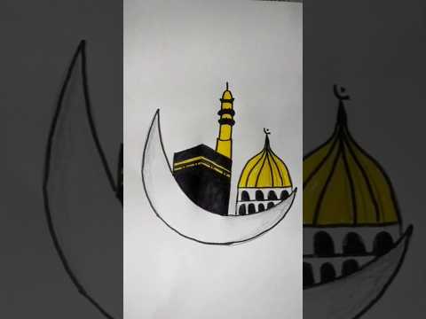 Drawing a moon Kaba Sharif ❤️🎨#shorts #drawing #youtubeshorts