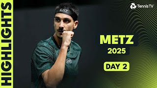 Sonego Faces Choinski; Berrettini, Norrie, & Mpetshi Perricard Feature | Metz 2025 Day 2 Highlights