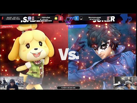 Flynn's Arcade 045 Losers Semis - CF | PikPocket (Isabelle) Vs. Wormynugget (Joker) SSBU ULTIMATE