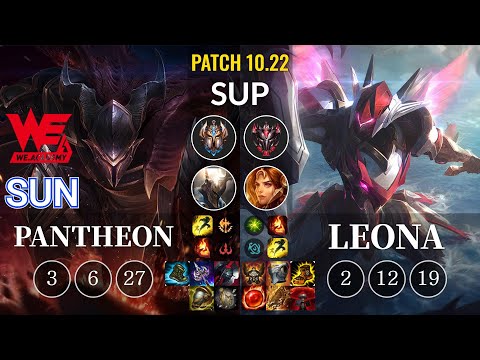 WEA Sun Pantheon vs Leona Sup - KR Patch 10.22