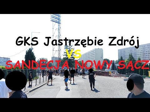 GKS Jastrzębie - SANDECJA NOWY SĄCZ 2:3 (15 sierpnia 2025) - Doping KIBICÓW Sandecji