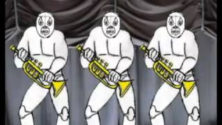 El santo, El cavernario, Blue Demon y El Bulldog.