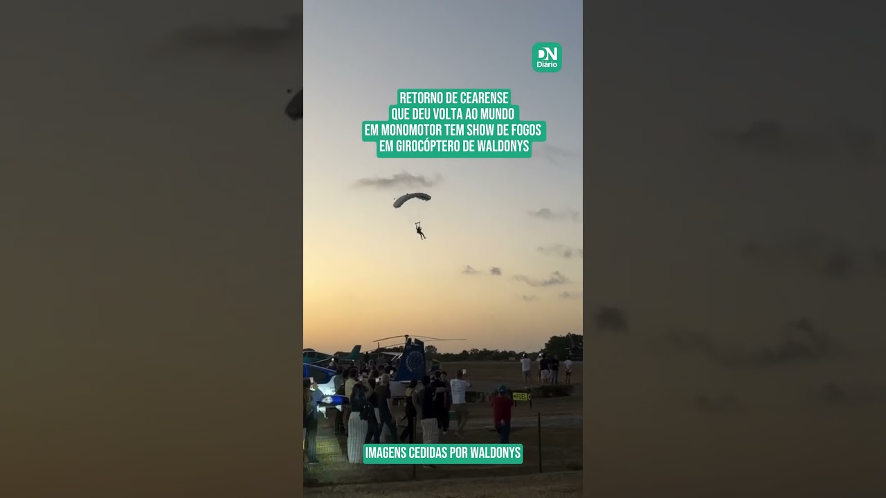 Imagem da notícia Retorno de cearense que deu volta ao mundo em monomotor tem show de fogos em girocóptero de Waldonys