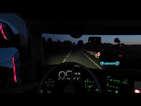 Night Drive | Valmiera----Pärnu | ETS2 | Scania R RJL Open Pipe
