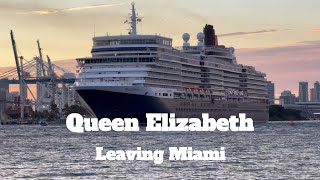 Cunard Queen Elizabeth Departing PortMiami | South Pointe Park View December 30, 2025