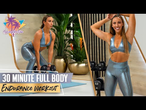 30 Minute Full Body Endurance Workout | * AT-HOME SHORT AND SPICY DB WORKOUT* | STF - Day 11
