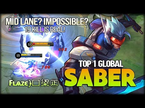 Meta Heroes Destroyer! Mid Lane 19 Kill. Fʟѧzє﴿༻鿄㊣ Top 1 Global Saber - Mobile Legends
