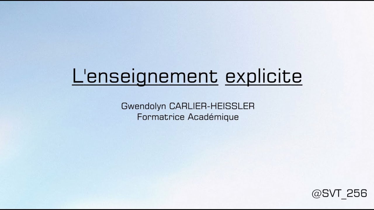 L'enseignement explicite