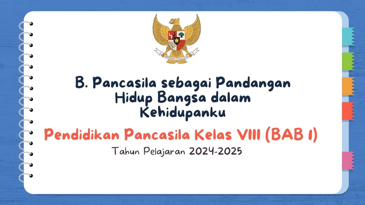 Pendidikan Pancasila Kelas 8 BAB 1 || B. Pancasila sebagai Pandangan Hidup Bangsa dalam Kehidupanku