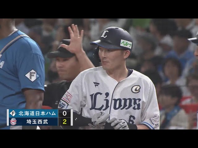 【3回裏】先制打!! ライオンズ・源田壮亮 セカンドのグラブを弾く2点タイムリー内野安打!!  2024年9月30日 埼玉西武ライオンズ 対 北海道日本ハムファイターズ