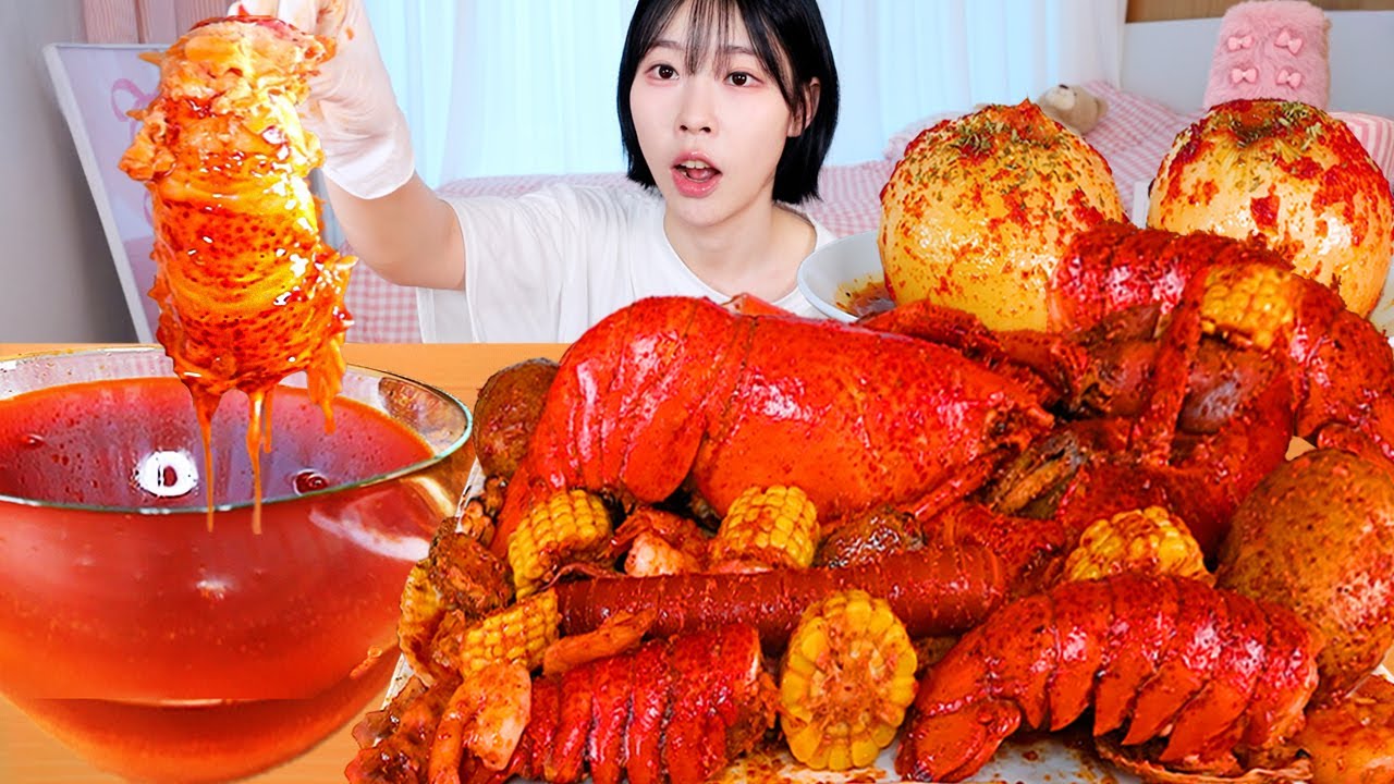 ASMR MUKBANG| 직접 만든 랍스터 씨푸드 보일 해물찜 (오징어, 새우,전복) 먹방 & 레시피 SPICY KING CRAB SEAFOOD BOIL 