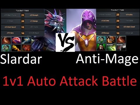 Dota 2 : Slardar vs Anti-Mage Auto Attack [7.01]