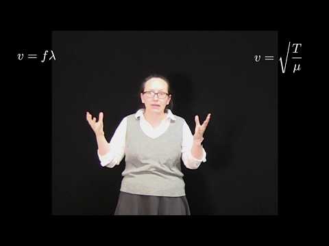 The speed of a wave along a piece of string