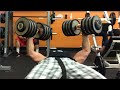 Bench Pressing The Heaviest Dumbbells In The Gym