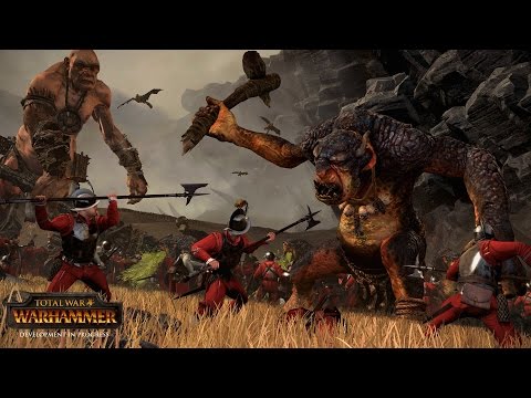 Greenskin Trolls vs Spears - Total War Warhammer