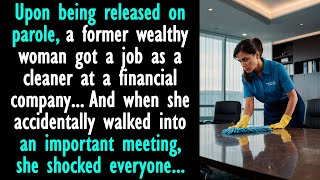 Upon being released on parole, a former wealthy woman got a job as a cleaner at a financial company