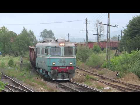 Diesel Electric Locomotive ( DA ) 60-0672-0 pulling empty log wagons and her "cold" sister