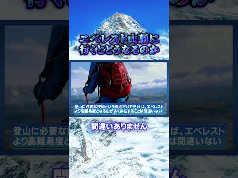エベレスト山頂に登るとどうなるのか？