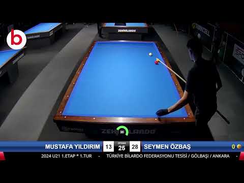 MUSTAFA YILDIRIM & SEYMEN ÖZBAŞ Bilardo Maçı - 2024 U21 1.ETAP-1.TUR