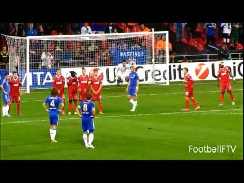 David Luiz freekick goal Chelsea FC vs FC Nordsjælland 02-10/2012 [HD] [HQ]