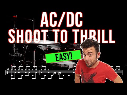 AC/DC - Shoot To Thrill - Drum Cover (with scrolling drum score)