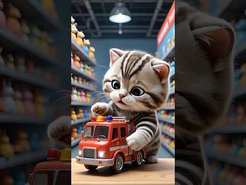 Firefighter Dreams Ignite: Cat Buy Fire Truck for Boy’s Brave Rescue! 🚒🐱👦 #shorts  #firefighter #cat