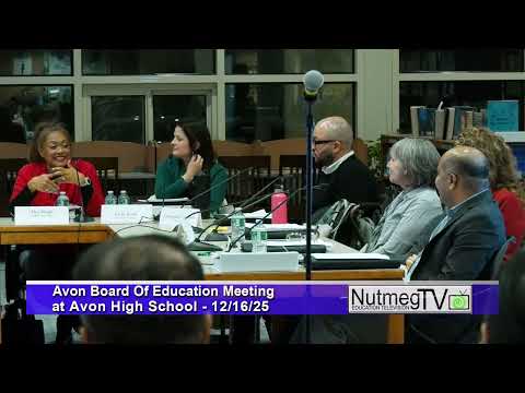 Avon Board of Education Meeting - 12/16/25