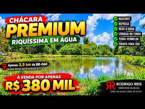 🌿 CHÁCARA PREMIUM RIQUÍSSIMA EM ÁGUA! 💦 NASCENTE, REPRESA E CÓRREGO | ALEXÂNIA-GO | R$ 380 MIL