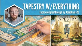 Tapestry with All Expansions Playthrough - BoardGameCo