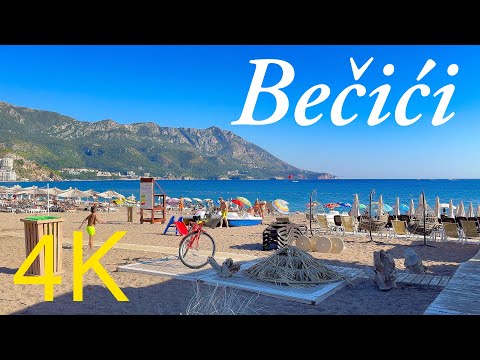 Bečići Budva 🌊 ☀️ September 2023 4K 60fps Walking Tour - with Captions