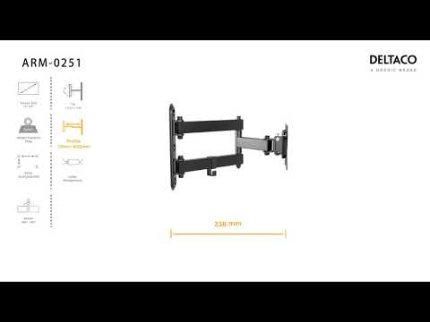 Laikiklis DELTACO OFFICE 3 krypčių, 13 "-27", 25 kg, 75x75-100-100 / ARM-0251 video